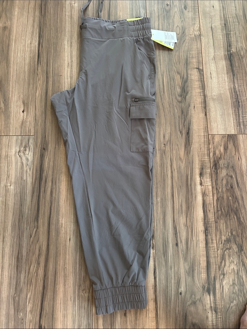 all in motion Women's Taupe Cargo Joggers with Elastic Cuffs